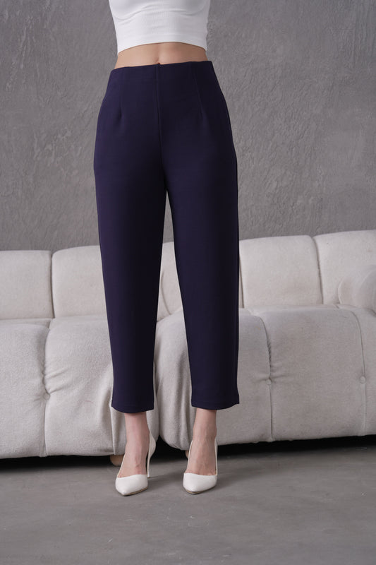 İthal Krep Kumaş Şalvar Model Balon Pantolon-Lacivert